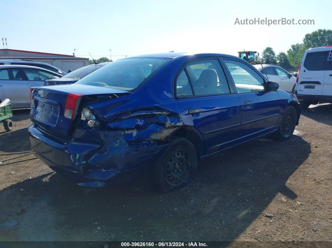 2005 Honda Civic Vp Blue vin: 1HGES16345L005958