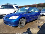 2005 Honda Civic Vp Blue vin: 1HGES16345L005958