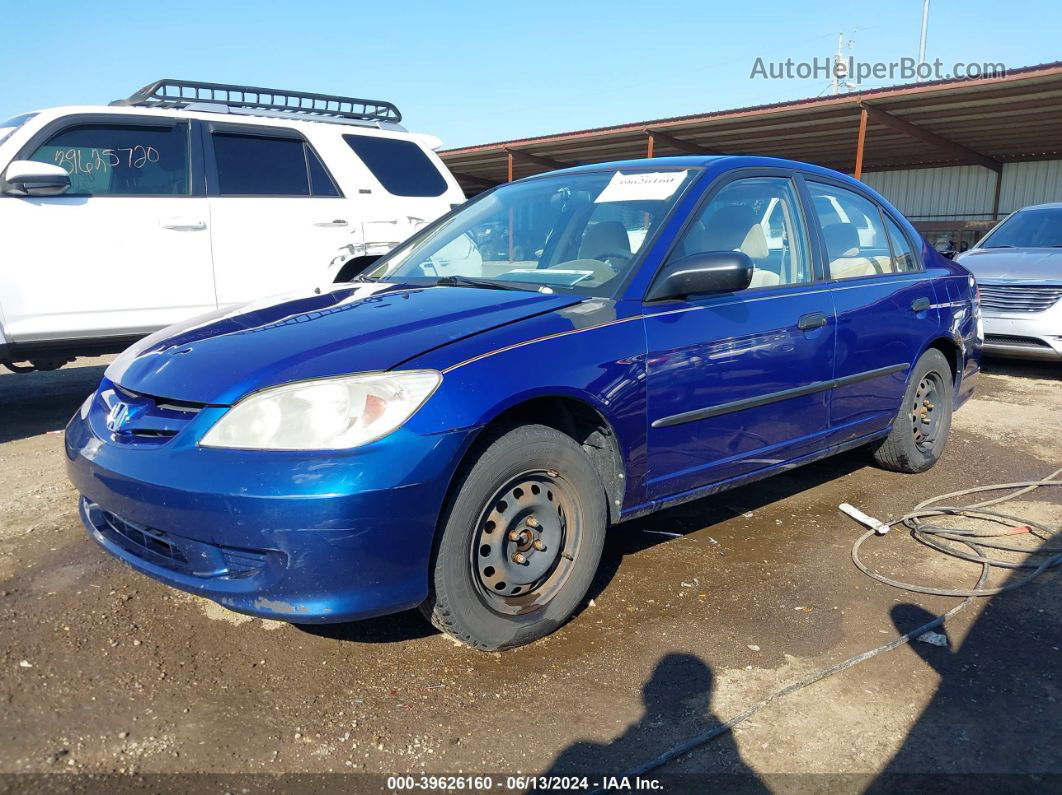 2005 Honda Civic Vp Blue vin: 1HGES16345L005958