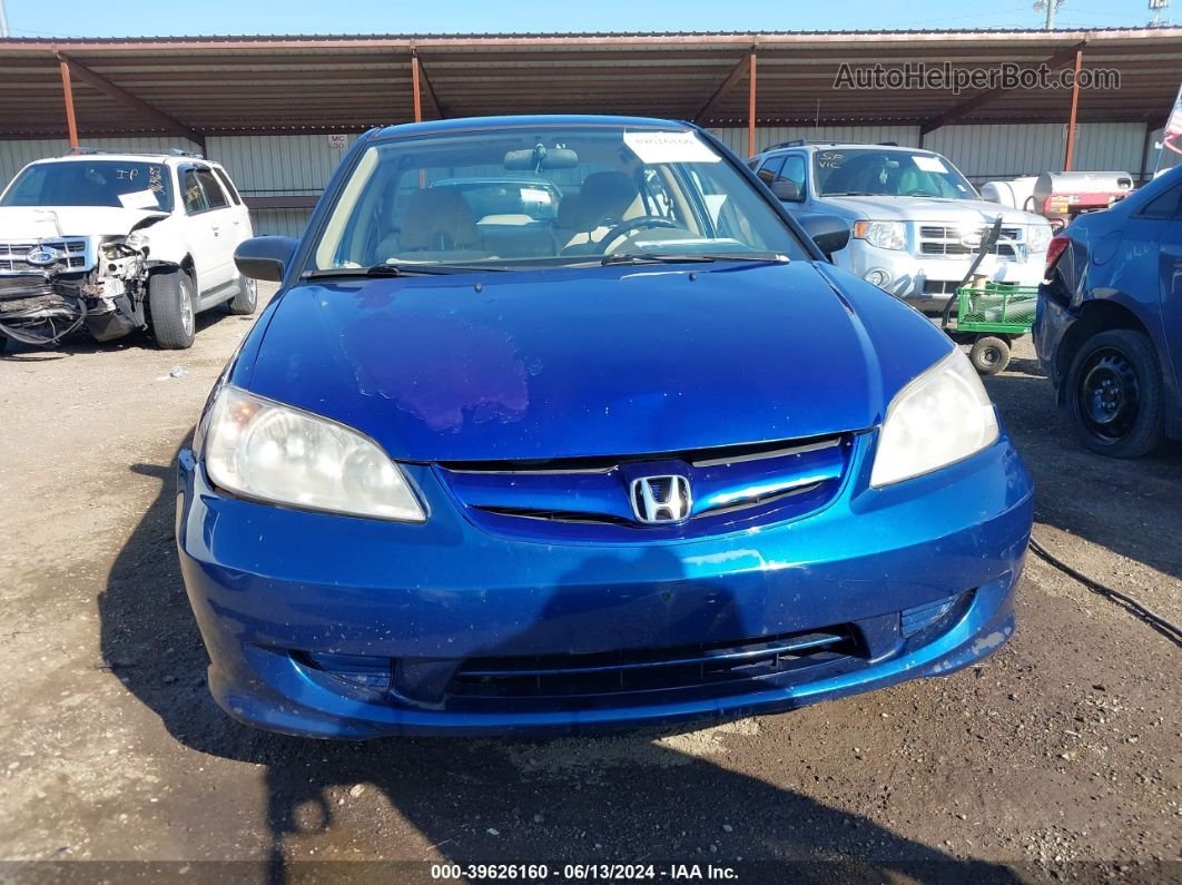 2005 Honda Civic Vp Blue vin: 1HGES16345L005958