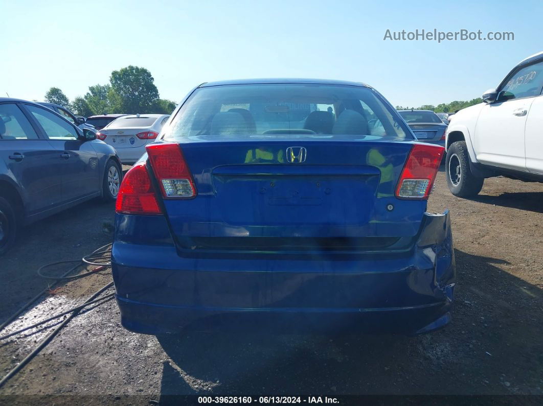 2005 Honda Civic Vp Blue vin: 1HGES16345L005958