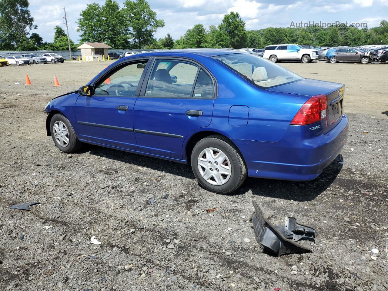 2005 Honda Civic Dx Vp Синий vin: 1HGES16355L005838