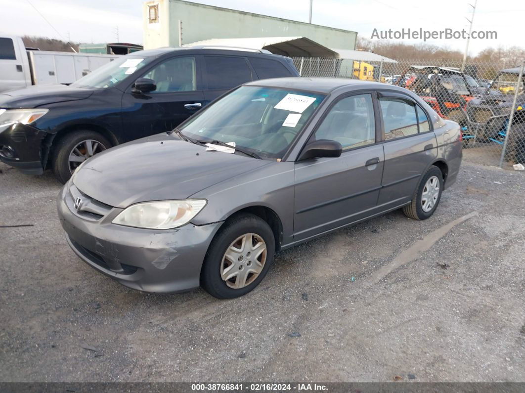 2005 Honda Civic Vp Gray vin: 1HGES16385L009818