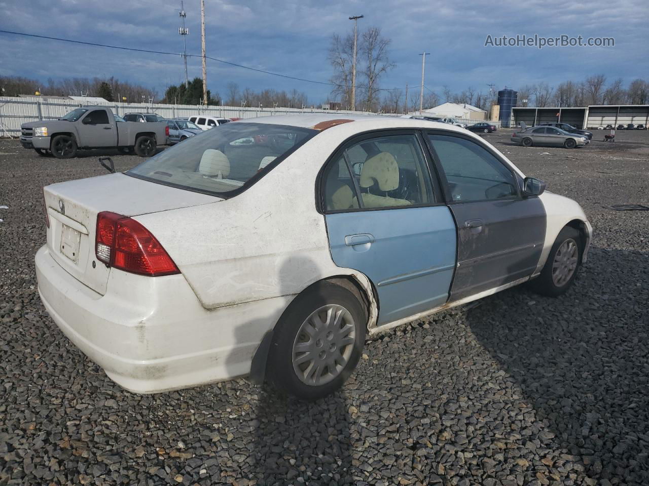 2004 Honda Civic Lx White vin: 1HGES16594L017538