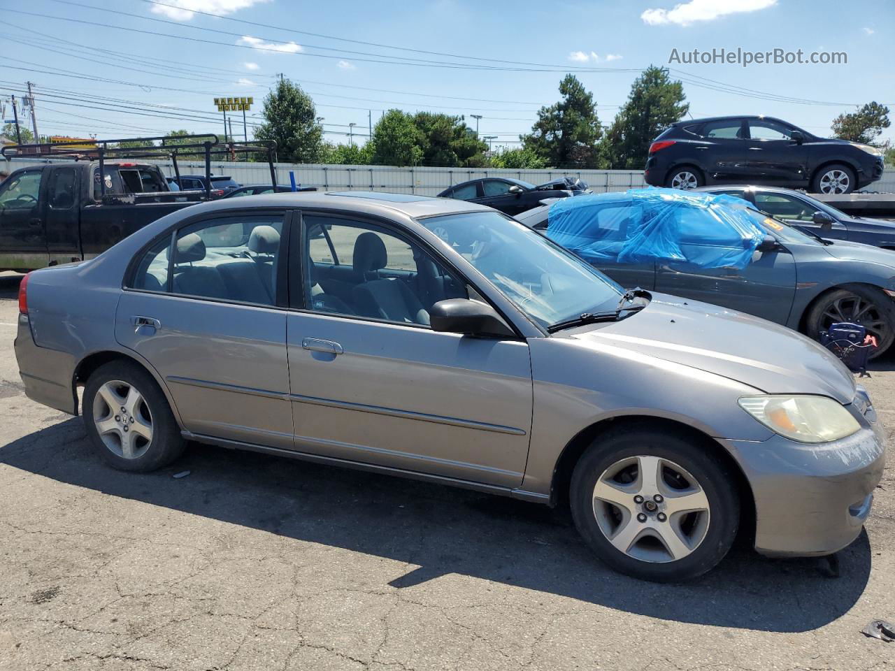 2004 Honda Civic Ex Gray vin: 1HGES26774L000986