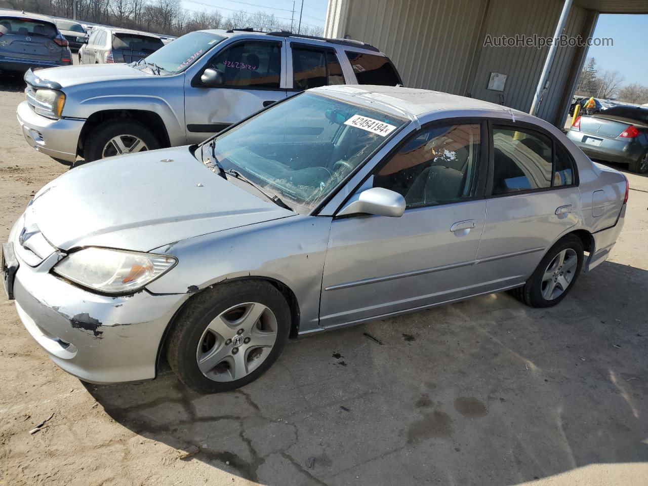 2004 Honda Civic Ex Silver vin: 1HGES26834L002503