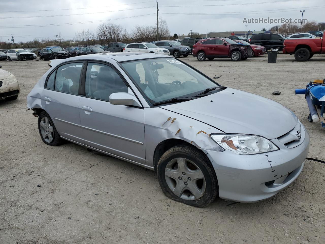 2004 Honda Civic Ex Silver vin: 1HGES26874L013682