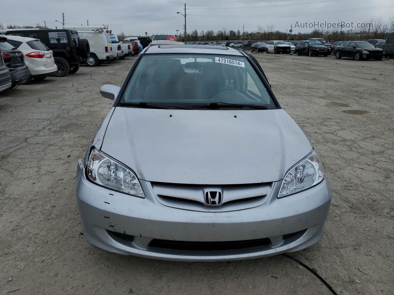 2004 Honda Civic Ex Серебряный vin: 1HGES26874L013682