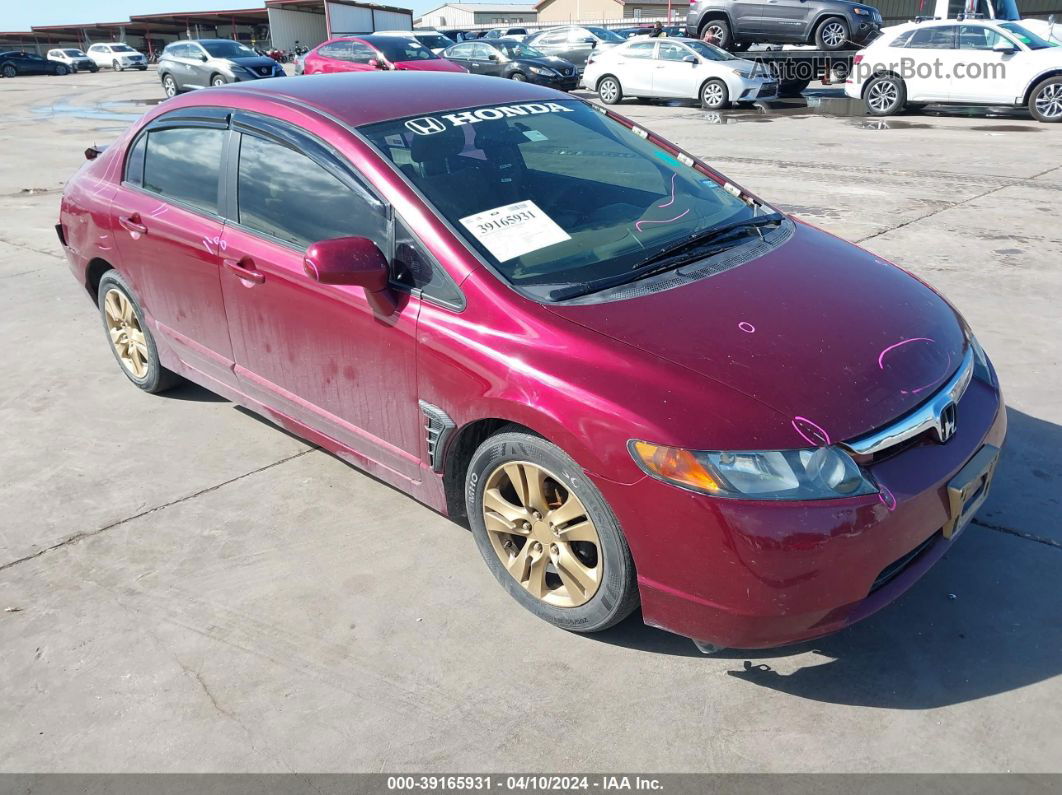 2008 Honda Civic Lx Red vin: 1HGFA15508L070658