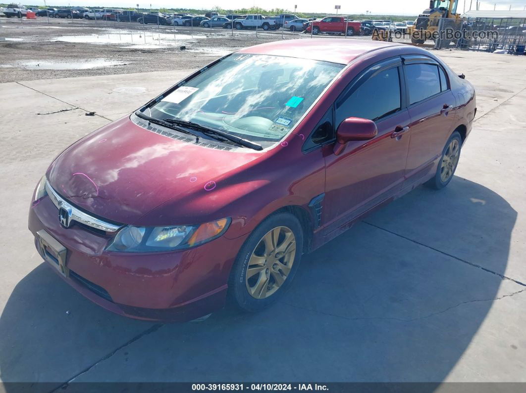 2008 Honda Civic Lx Red vin: 1HGFA15508L070658