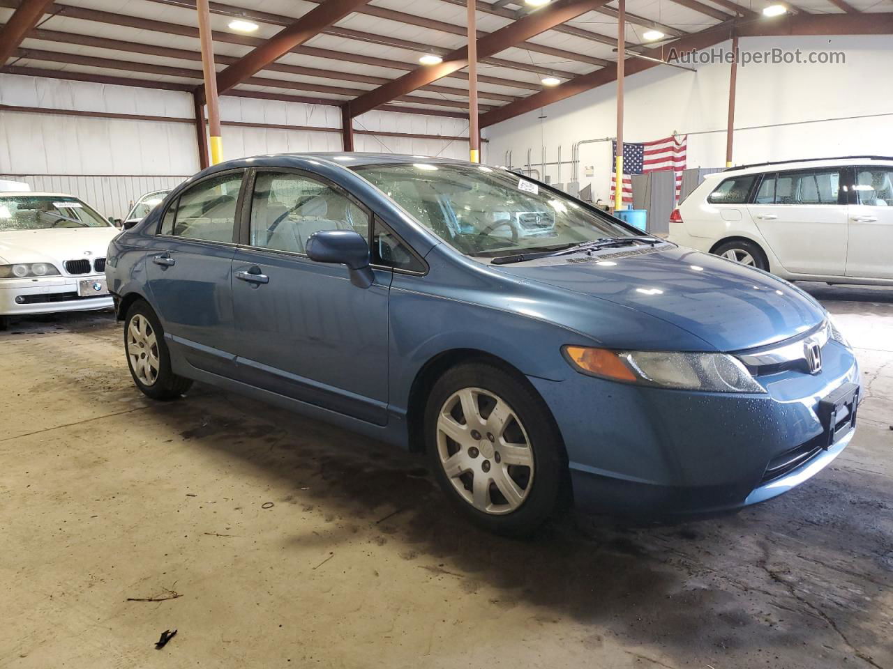 2008 Honda Civic Lx Blue vin: 1HGFA15568L030343