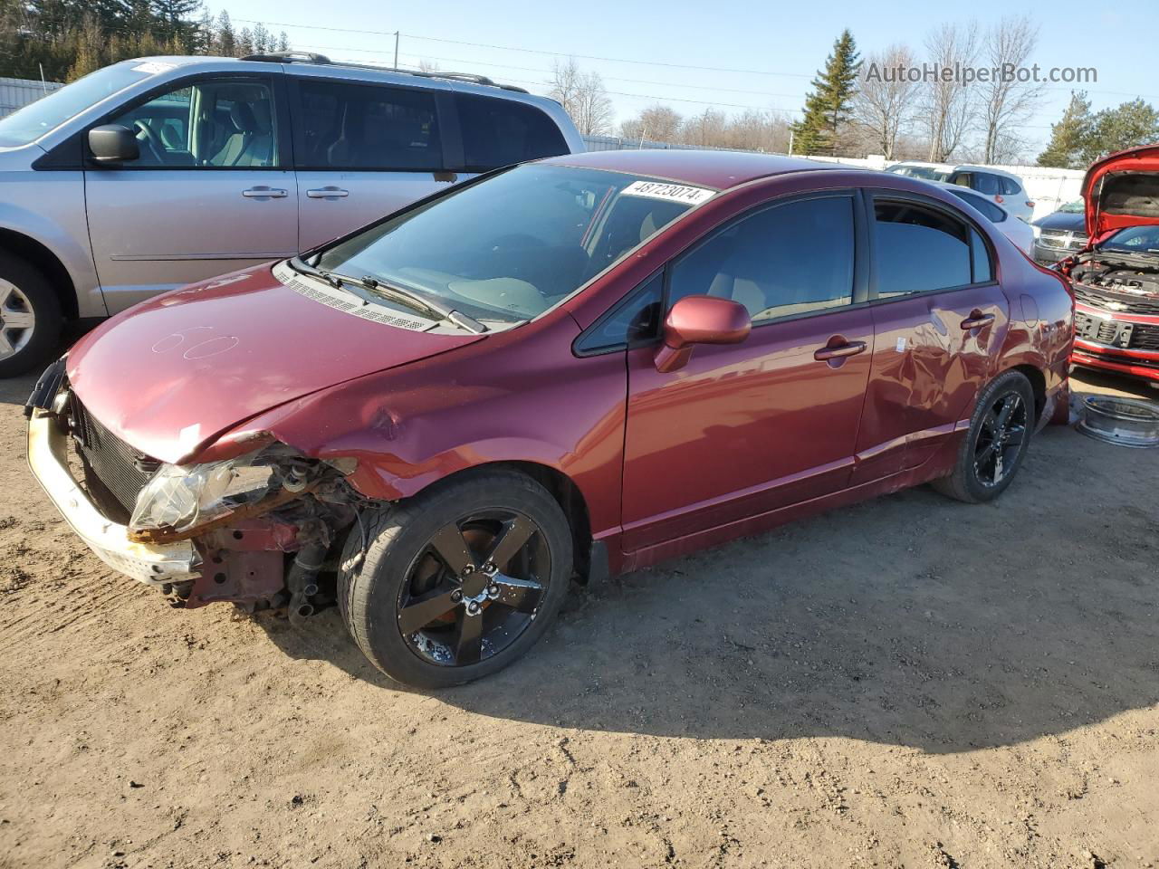 2006 Honda Civic Lx Burgundy vin: 1HGFA16476L810483