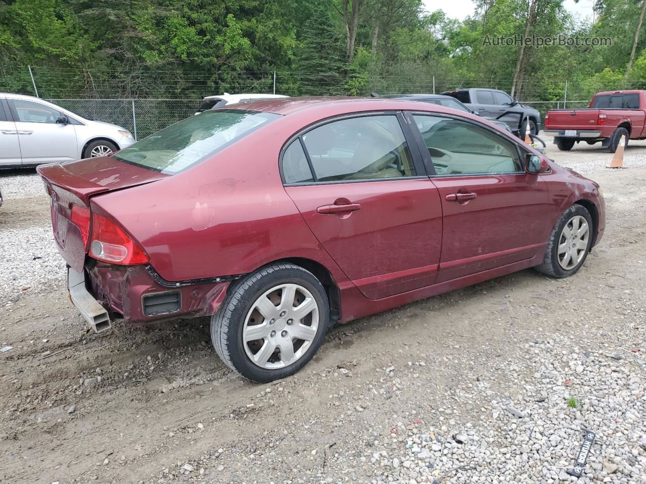 2008 Honda Civic Lx Red vin: 1HGFA16508L036654