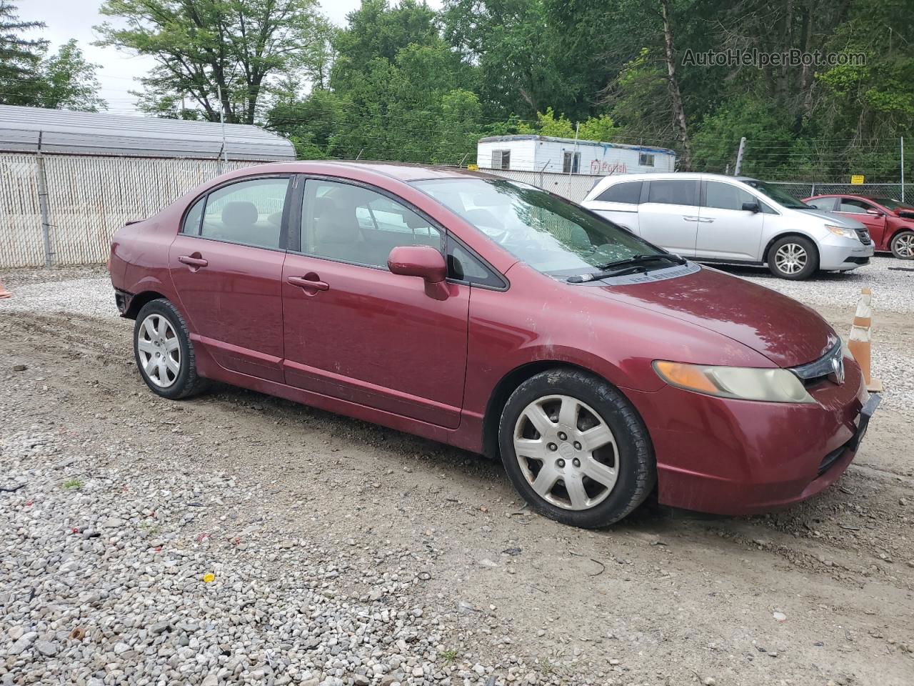 2008 Honda Civic Lx Red vin: 1HGFA16508L036654