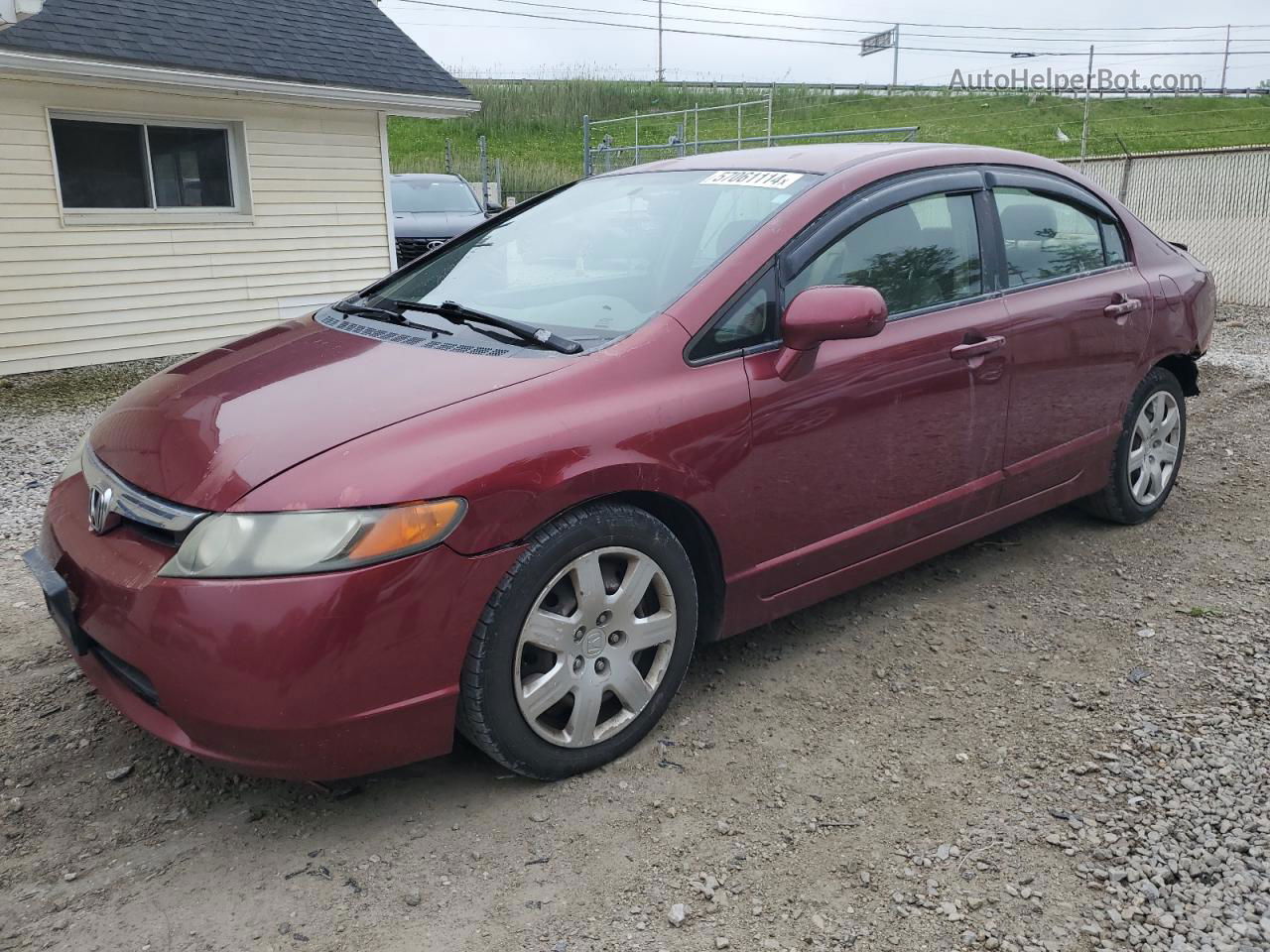 2008 Honda Civic Lx Red vin: 1HGFA16508L036654