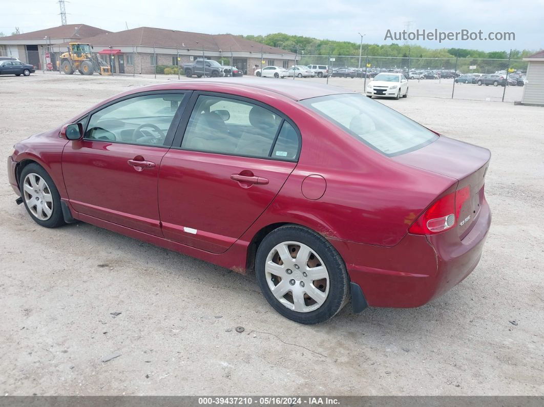 2006 Honda Civic Lx Red vin: 1HGFA16516L055789