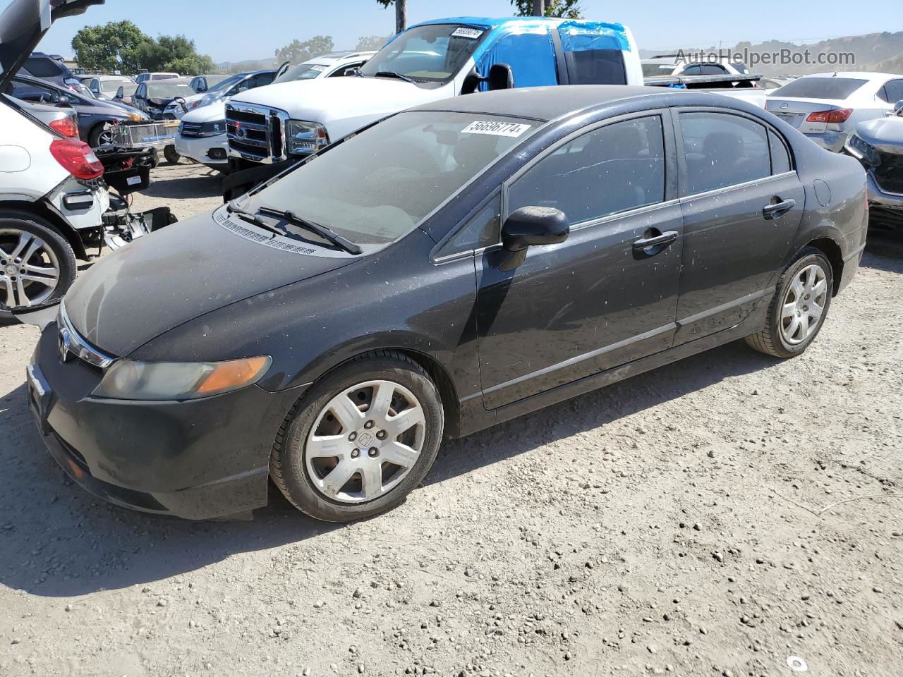 2008 Honda Civic Lx Black vin: 1HGFA16518L058243