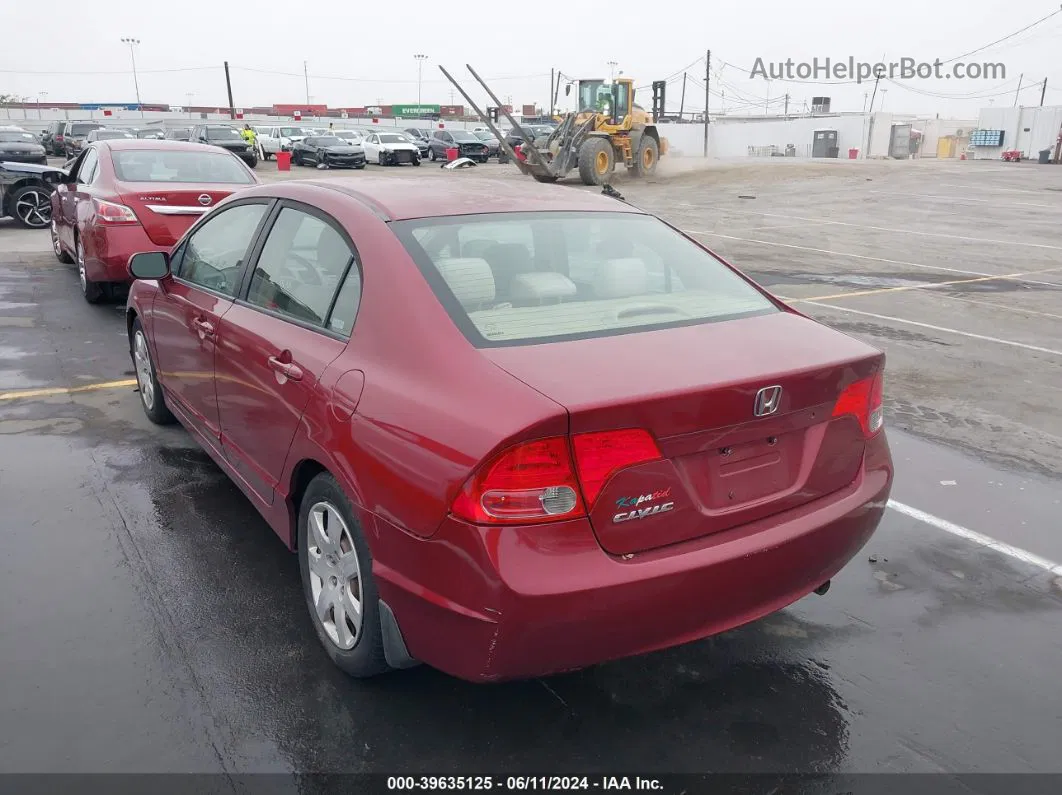 2008 Honda Civic Lx Burgundy vin: 1HGFA16528L012307