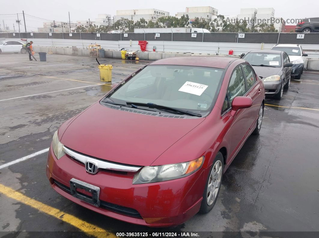 2008 Honda Civic Lx Burgundy vin: 1HGFA16528L012307