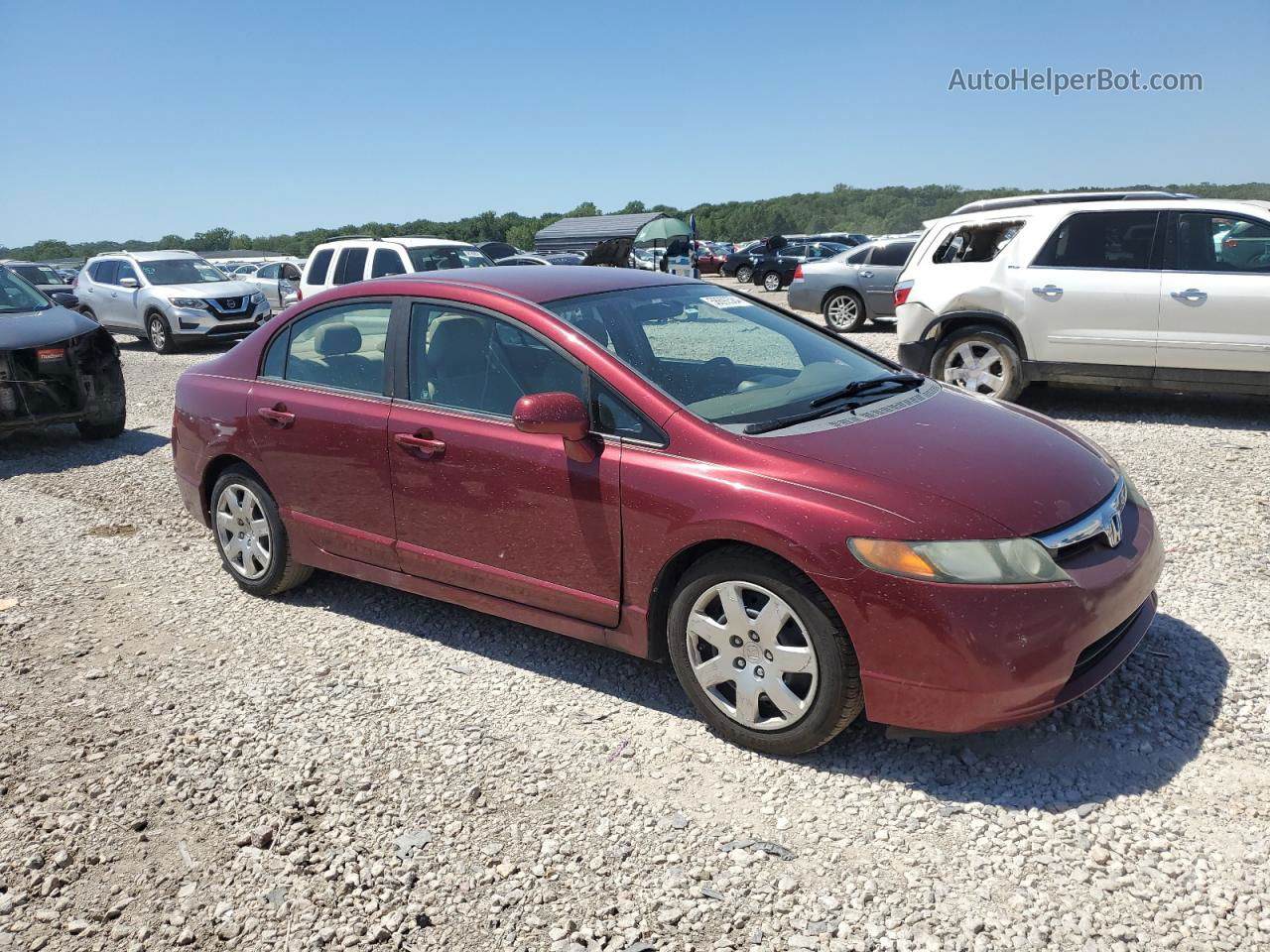 2008 Honda Civic Lx Red vin: 1HGFA16528L072040