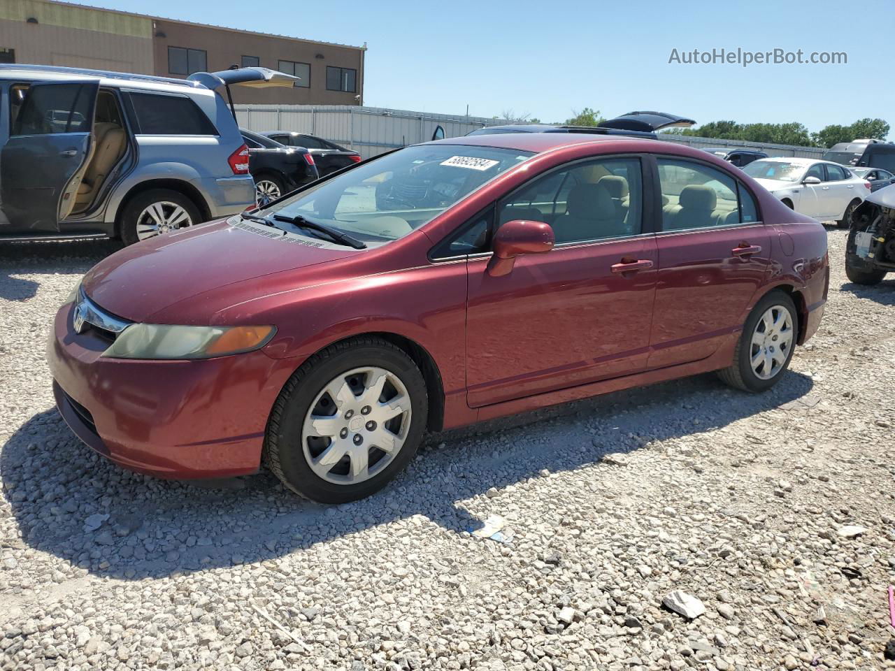 2008 Honda Civic Lx Red vin: 1HGFA16528L072040