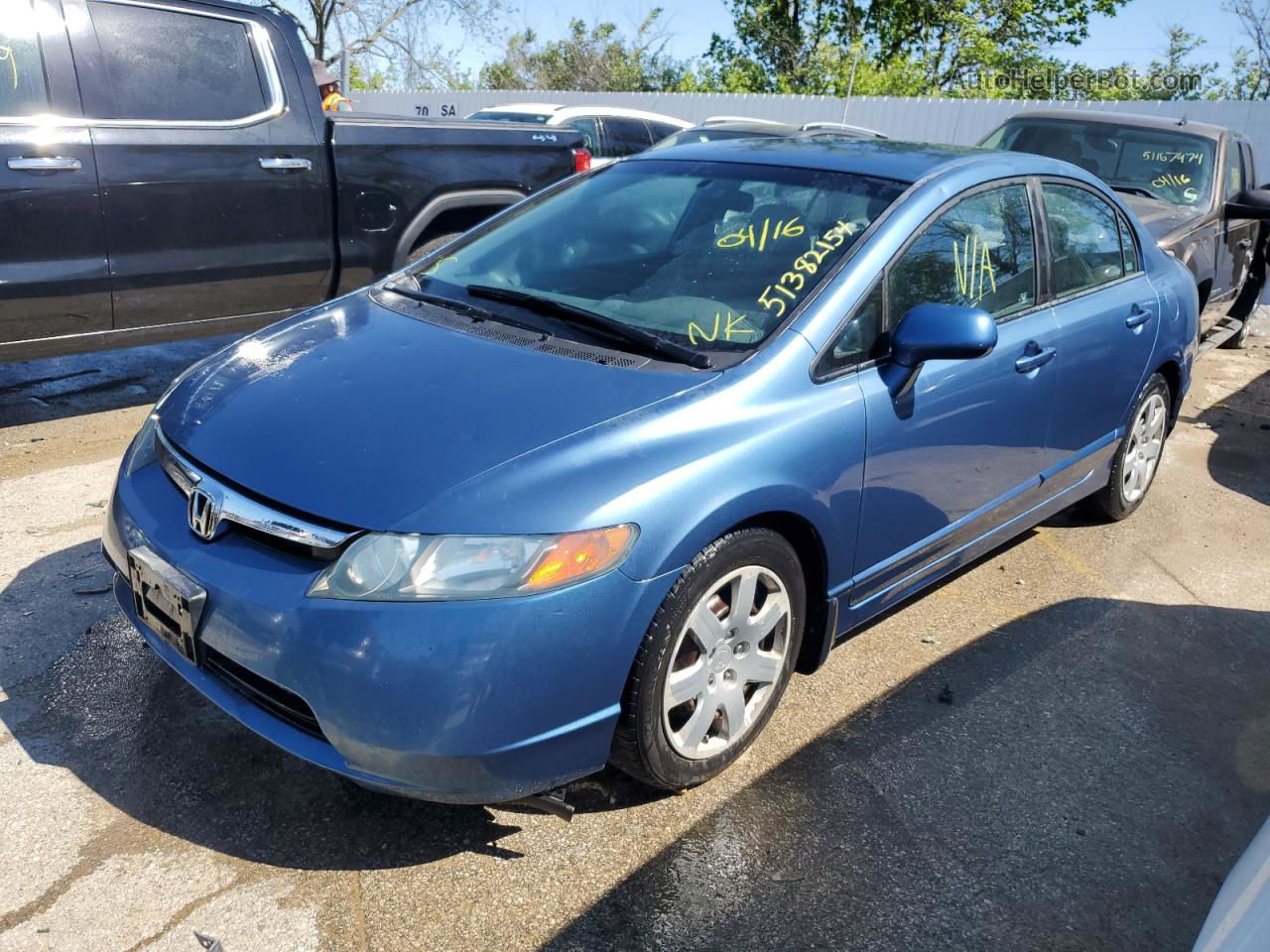 2008 Honda Civic Lx Blue vin: 1HGFA16528L078985