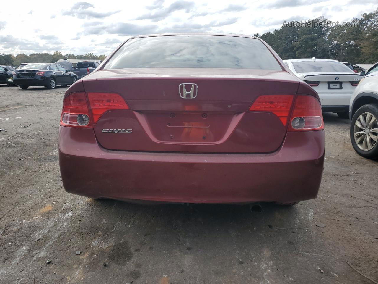 2008 Honda Civic Lx Burgundy vin: 1HGFA16528L095950