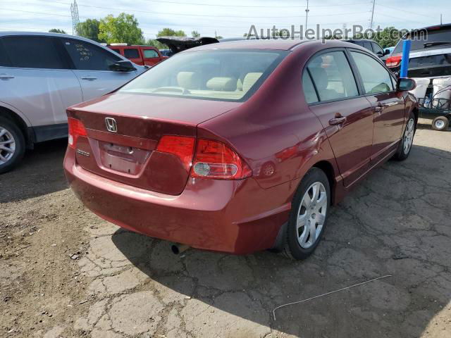 2008 Honda Civic Lx Burgundy vin: 1HGFA16528L102380