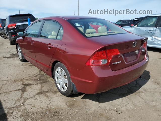 2008 Honda Civic Lx Burgundy vin: 1HGFA16528L102380