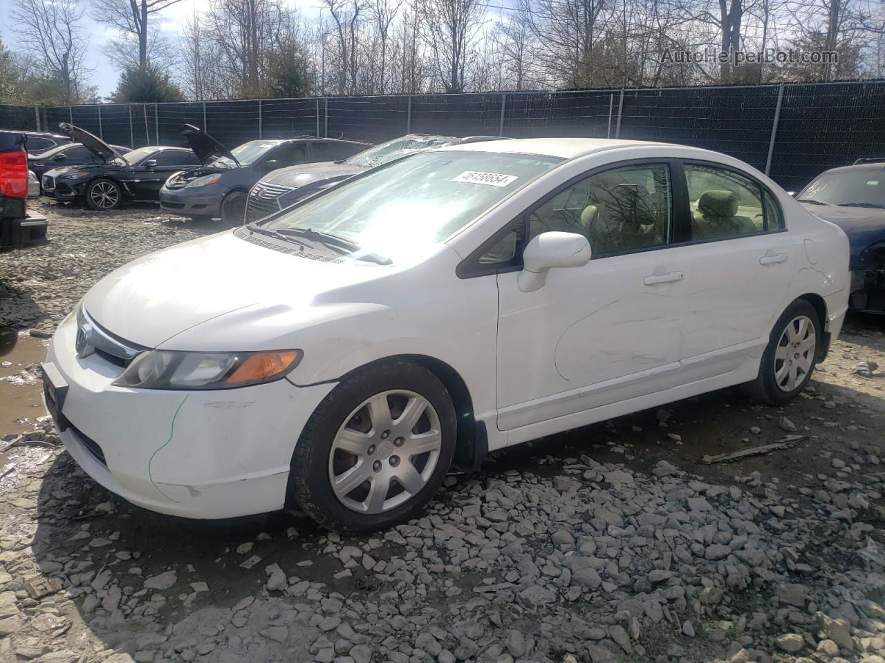 2008 Honda Civic Lx White vin: 1HGFA16538L014938