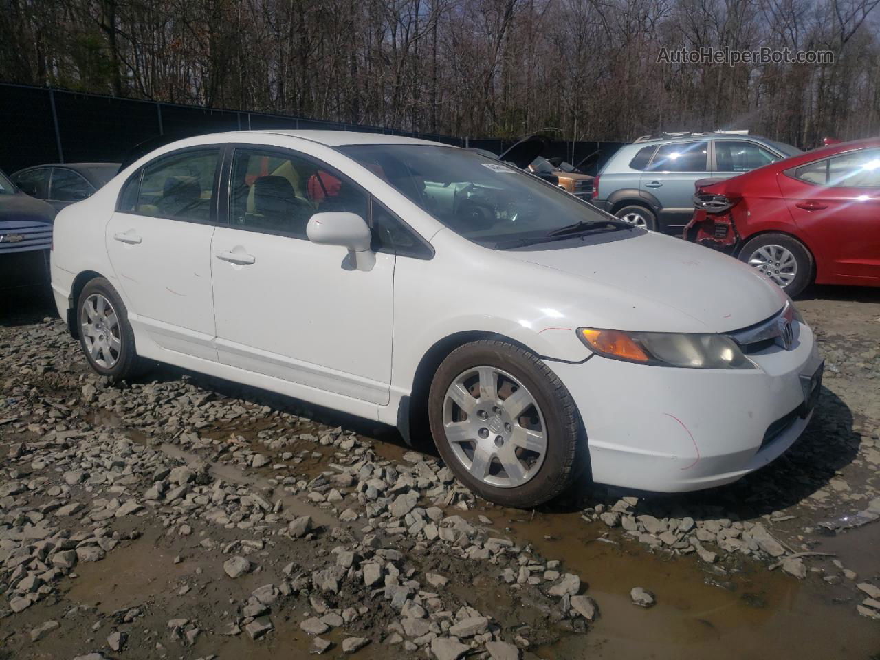 2008 Honda Civic Lx White vin: 1HGFA16538L014938