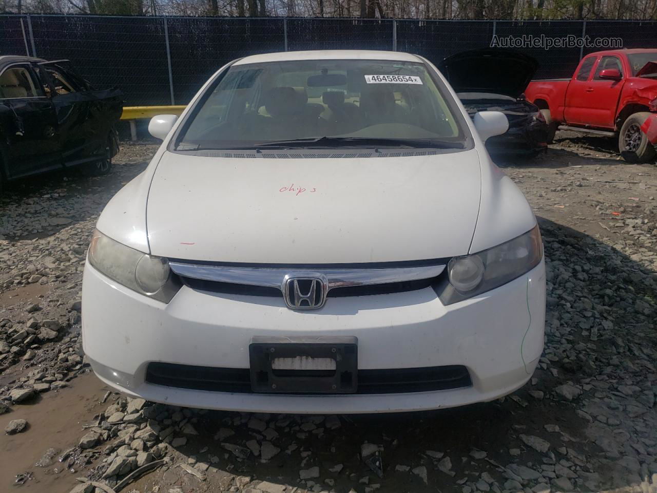 2008 Honda Civic Lx White vin: 1HGFA16538L014938