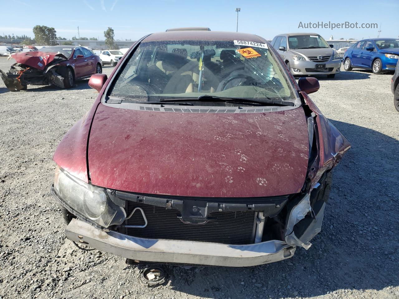 2008 Honda Civic Lx Maroon vin: 1HGFA16548L059709