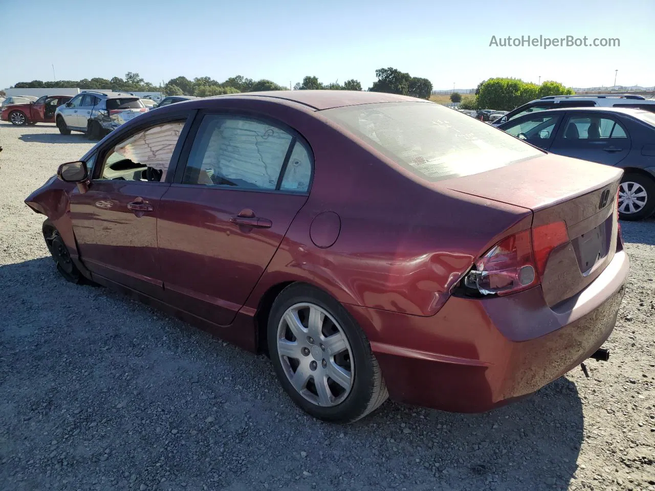 2008 Honda Civic Lx Maroon vin: 1HGFA16548L059709