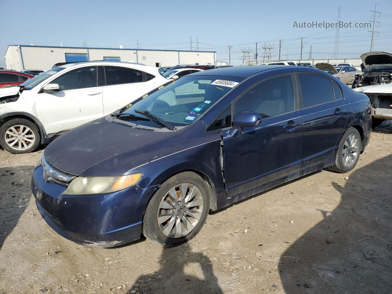 2008 Honda Civic Lx Blue vin: 1HGFA16548L086716