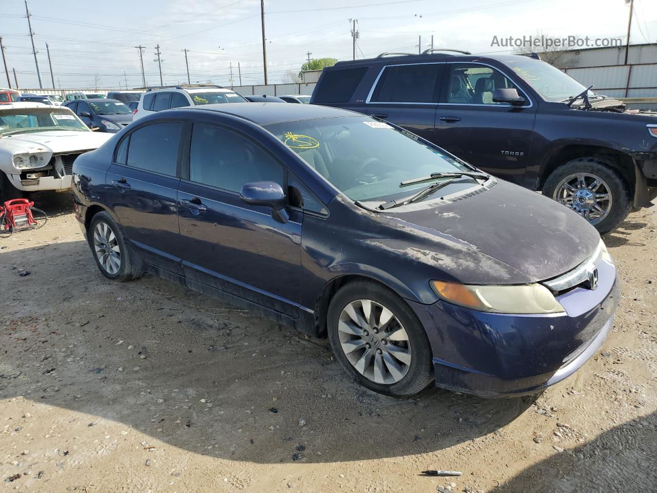 2008 Honda Civic Lx Blue vin: 1HGFA16548L086716