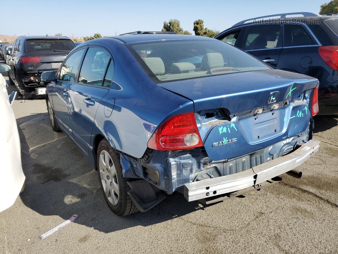 2008 Honda Civic Lx Синий vin: 1HGFA16558L004587
