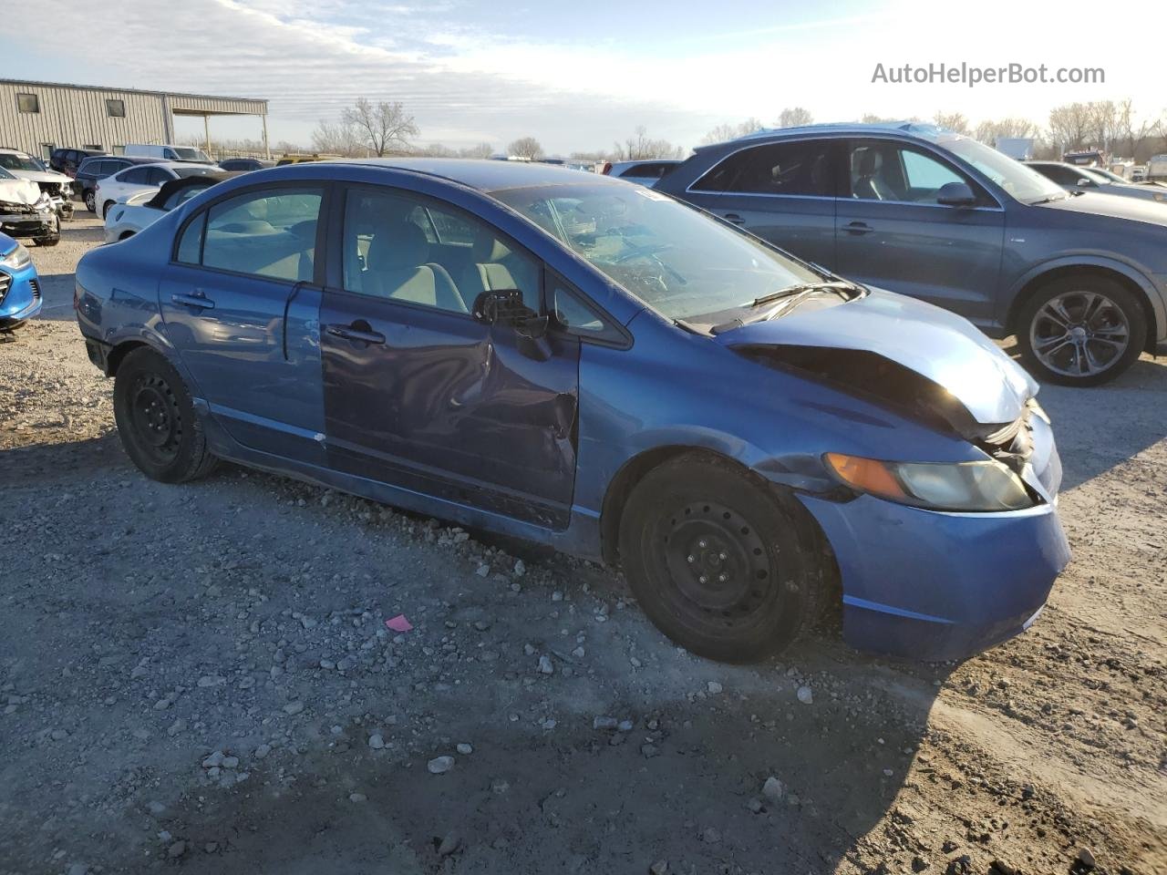 2008 Honda Civic Lx Blue vin: 1HGFA16558L035032