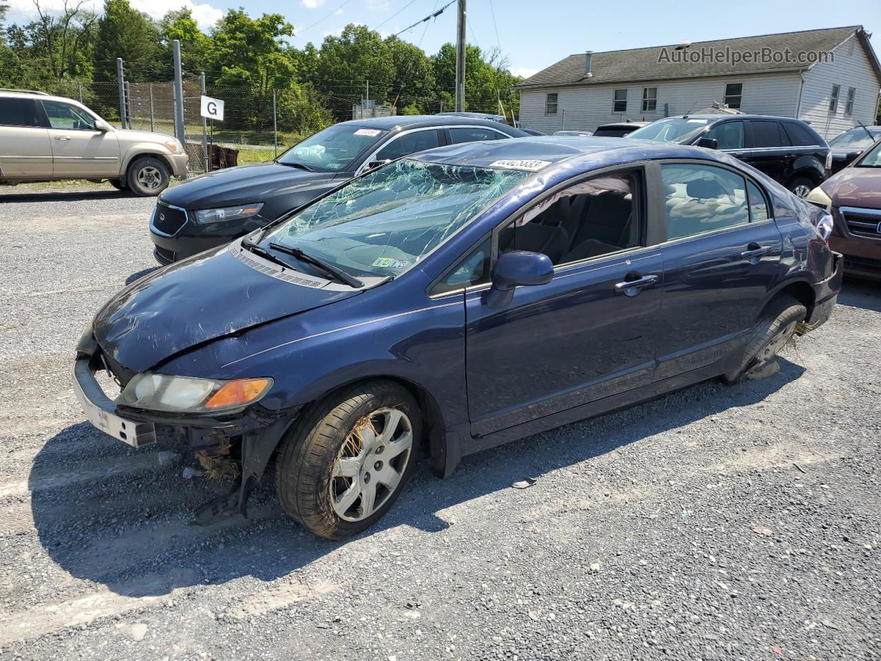 2008 Honda Civic Lx Blue vin: 1HGFA16558L043230