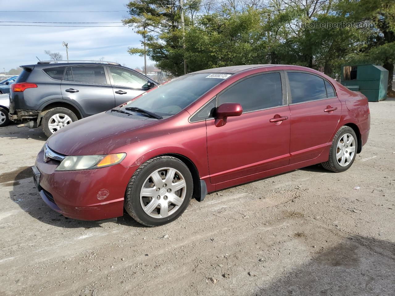 2008 Honda Civic Lx Red vin: 1HGFA16558L081475