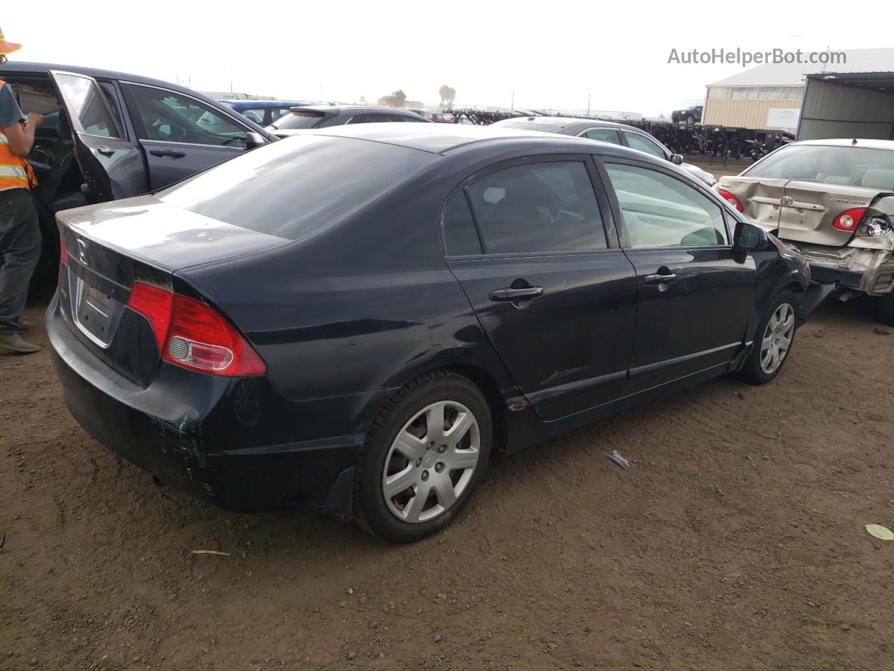 2008 Honda Civic Lx Black vin: 1HGFA16568L025254