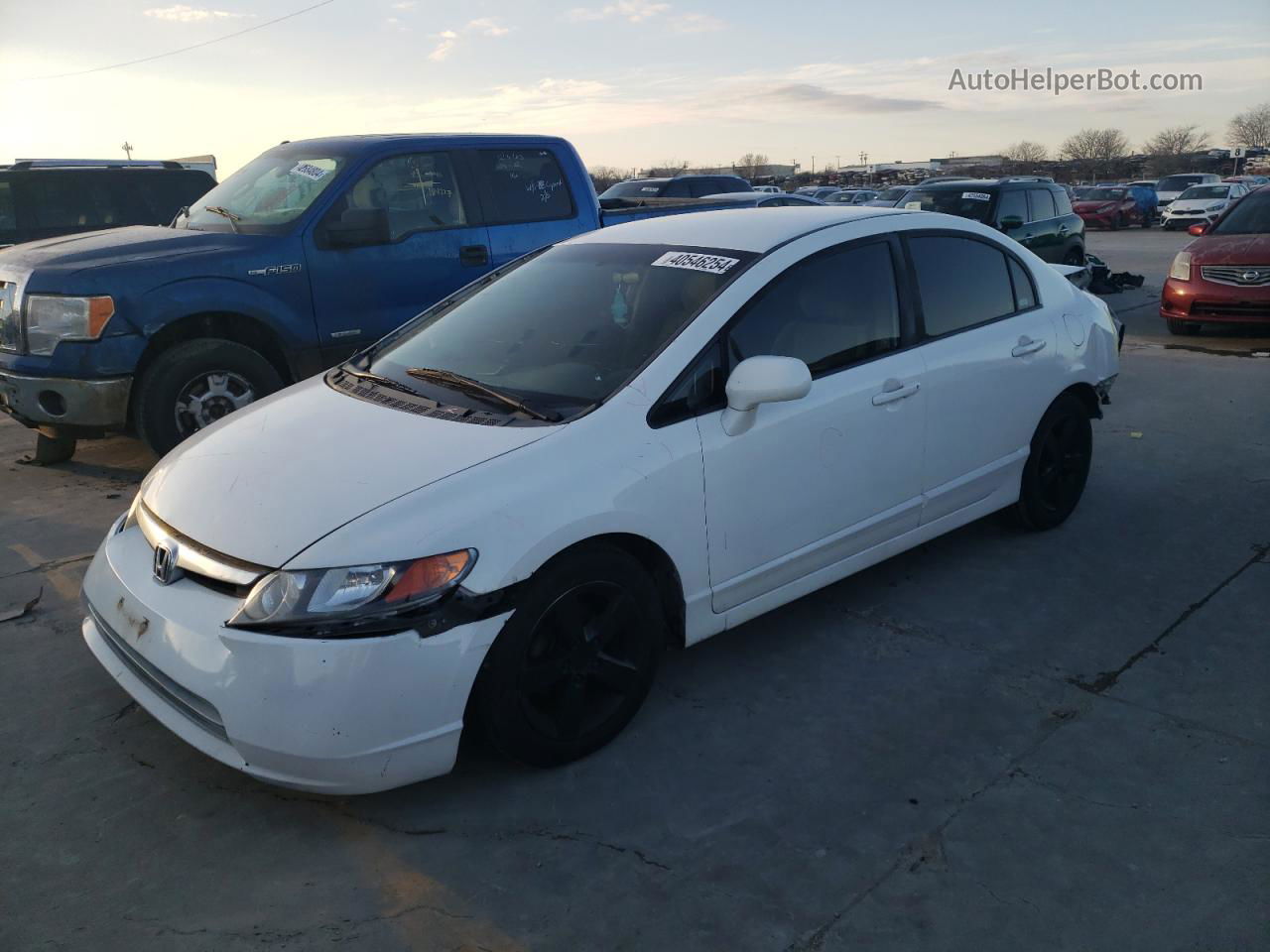 2008 Honda Civic Lx White vin: 1HGFA16568L056438