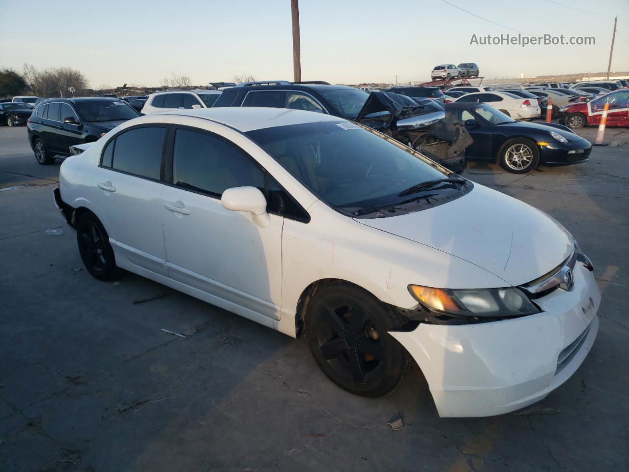 2008 Honda Civic Lx White vin: 1HGFA16568L056438