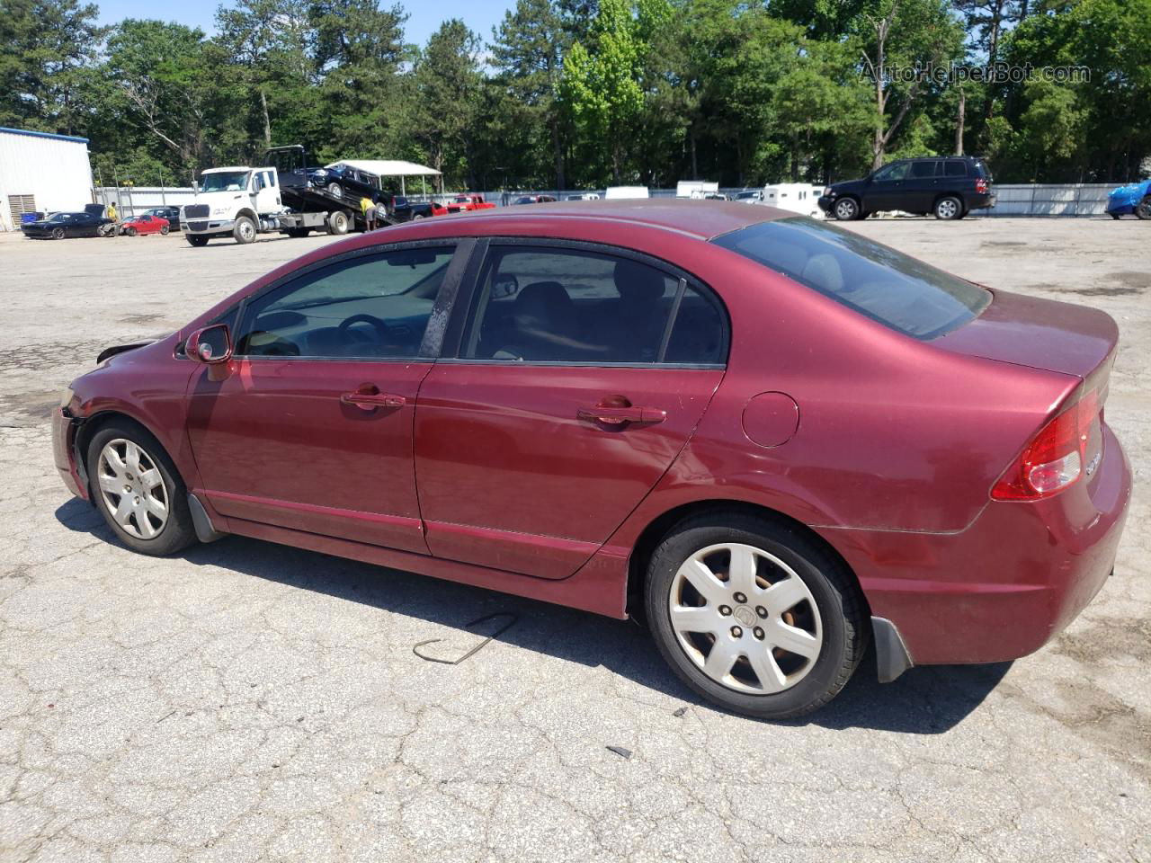 2008 Honda Civic Lx Burgundy vin: 1HGFA16568L118324