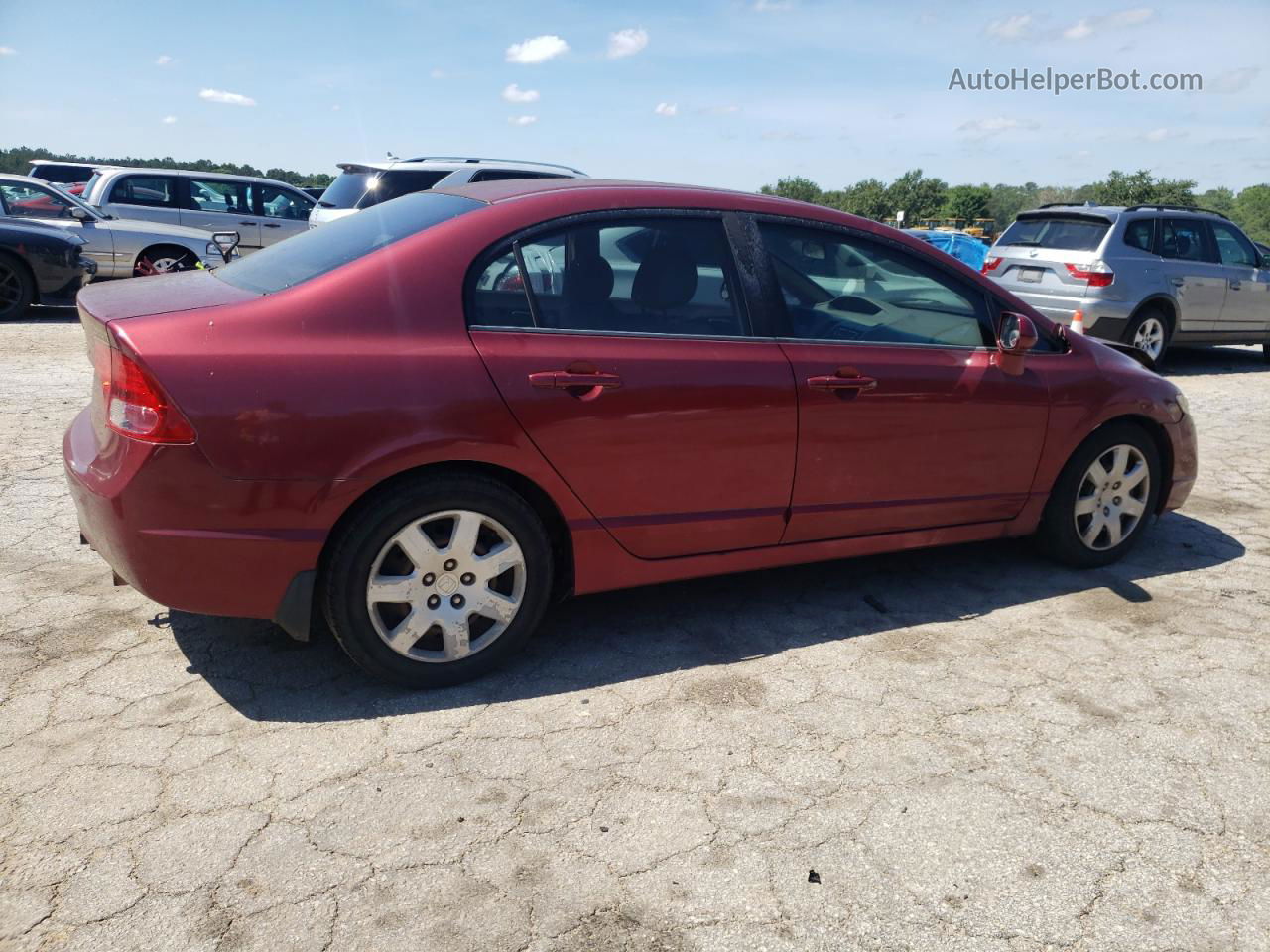 2008 Honda Civic Lx Burgundy vin: 1HGFA16568L118324