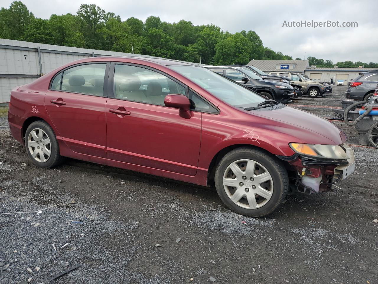 2006 Honda Civic Lx Burgundy vin: 1HGFA16576L056459