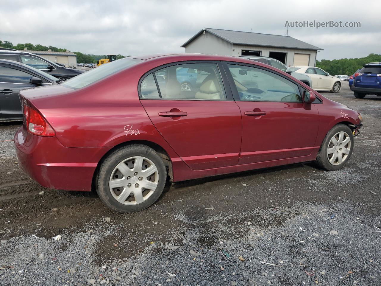 2006 Honda Civic Lx Burgundy vin: 1HGFA16576L056459