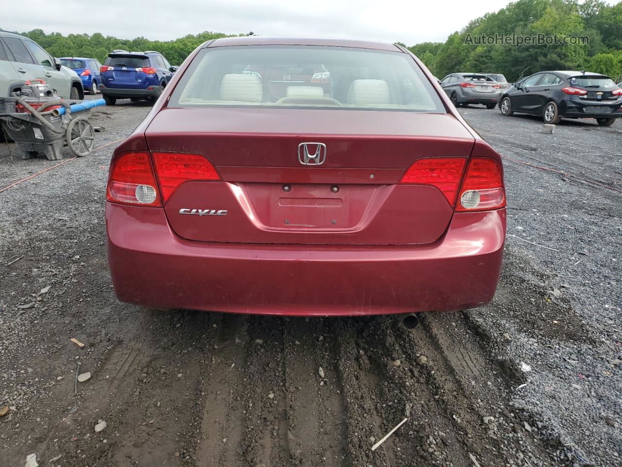 2006 Honda Civic Lx Burgundy vin: 1HGFA16576L056459