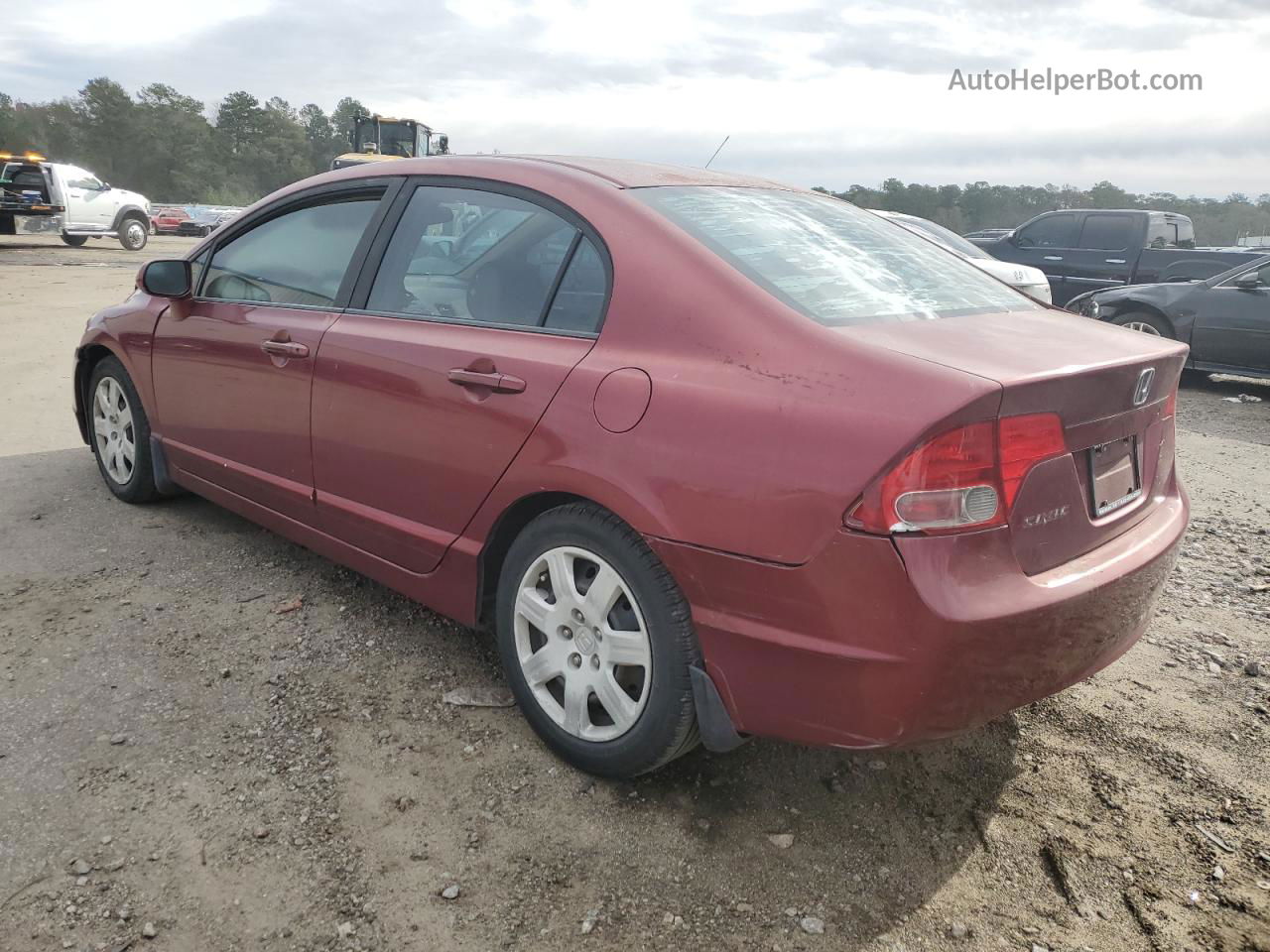 2008 Honda Civic Lx Burgundy vin: 1HGFA16578L039602