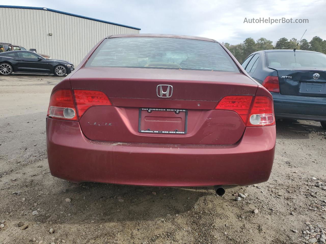 2008 Honda Civic Lx Burgundy vin: 1HGFA16578L039602